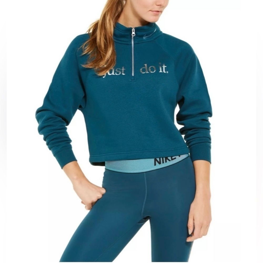 NIKE Plus Size Sportswear Shine 1/2-Zip Fleece Top